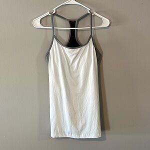 Fabletics White and Gray Camisole